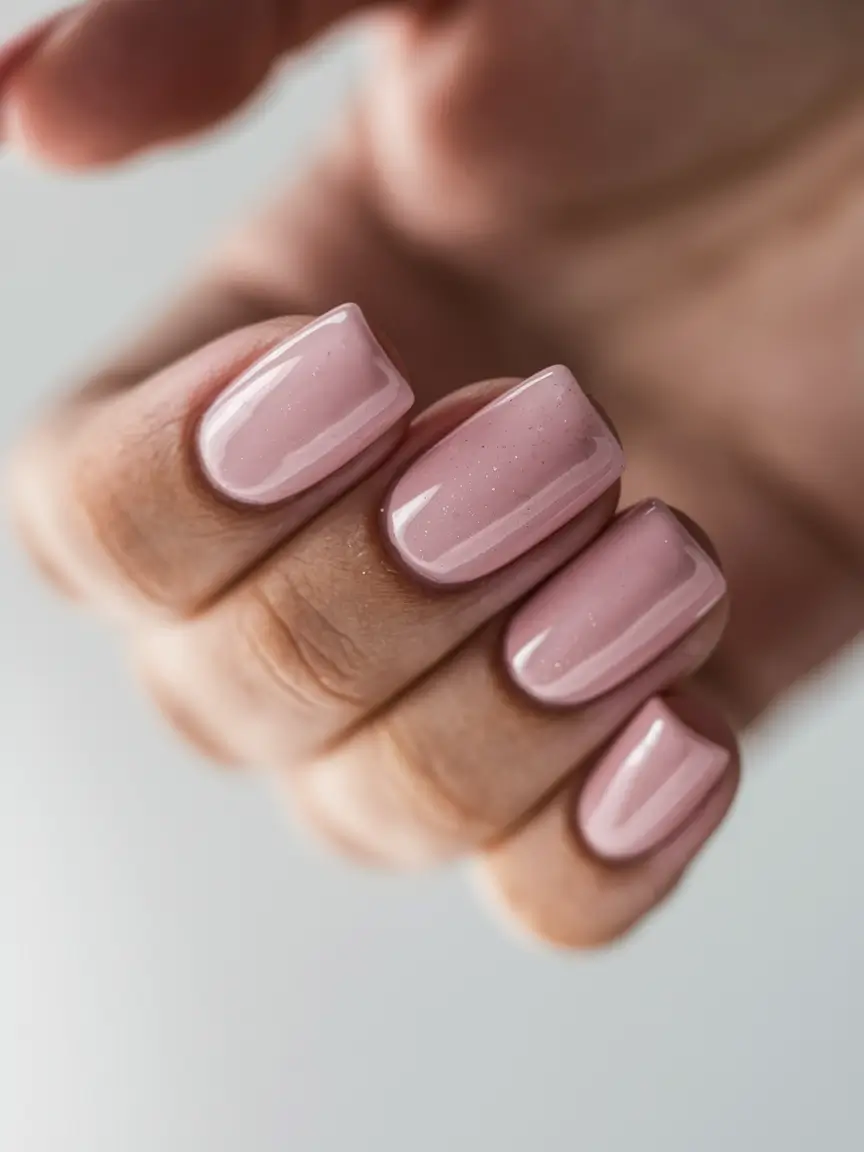 Fall 2025 Nail Color Ideas for 40+ Women Soft Pink Sheer Elegance