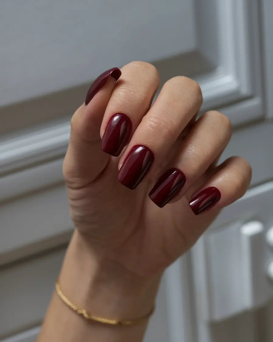 Fall 2025 Nail Color Ideas for 40+ Women Classic Deep Burgundy