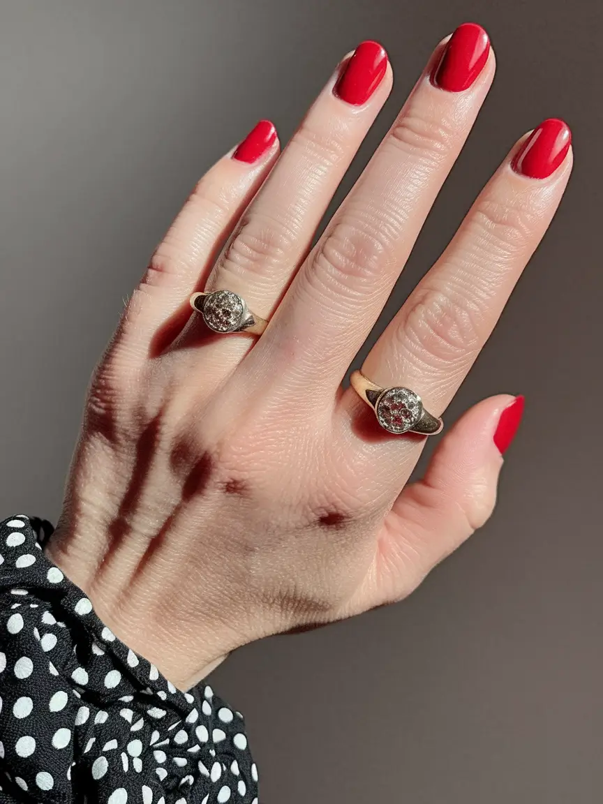 Fall 2025 Nail Color Ideas for 40+ Women Timeless Red Elegance