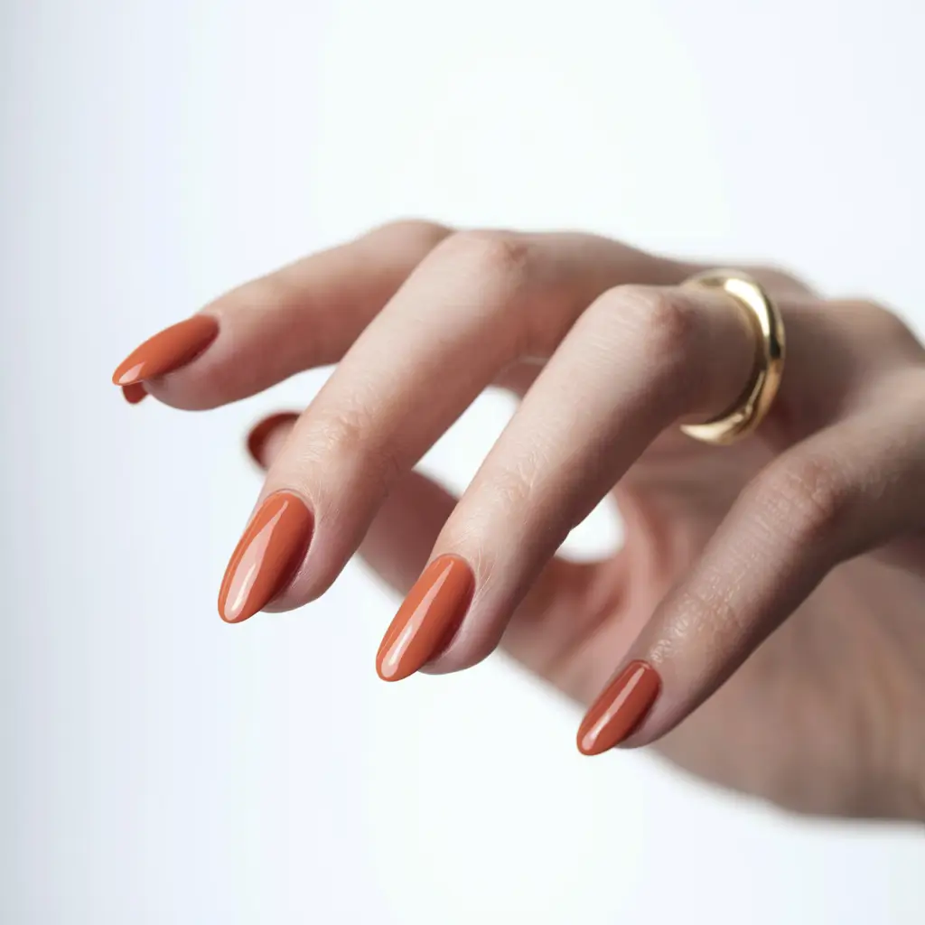 Fall 2025 Nail Colors for Fair Skin Warm Terracotta Glow