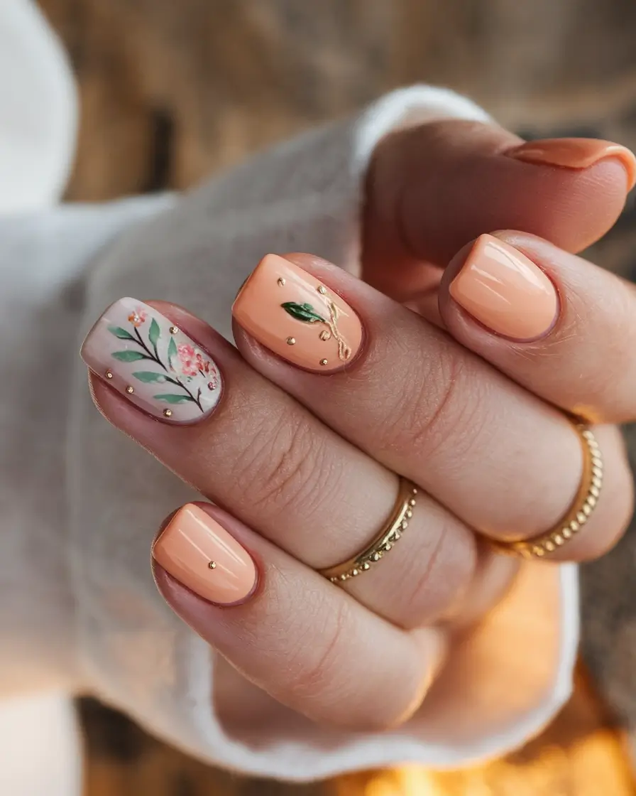 Fall 2025 Nail Colors for Fair Skin Peach Blossom Elegance