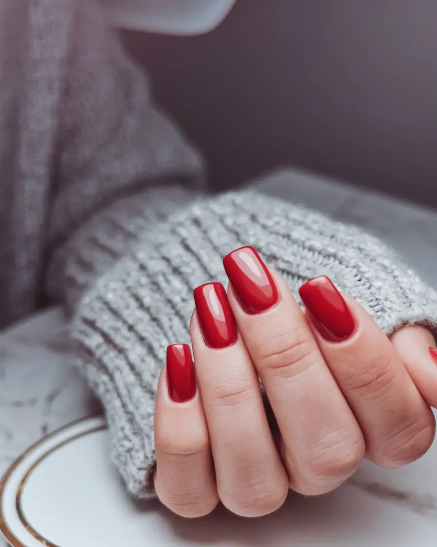 Fall 2025 Nail Colors for Fair Skin Classic Crimson Elegance