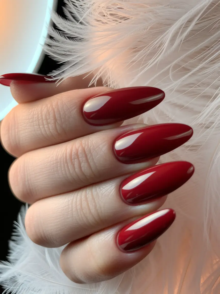 Fall 2025 Oval Shape Nails Sultry Scarlet That Feels Effortless