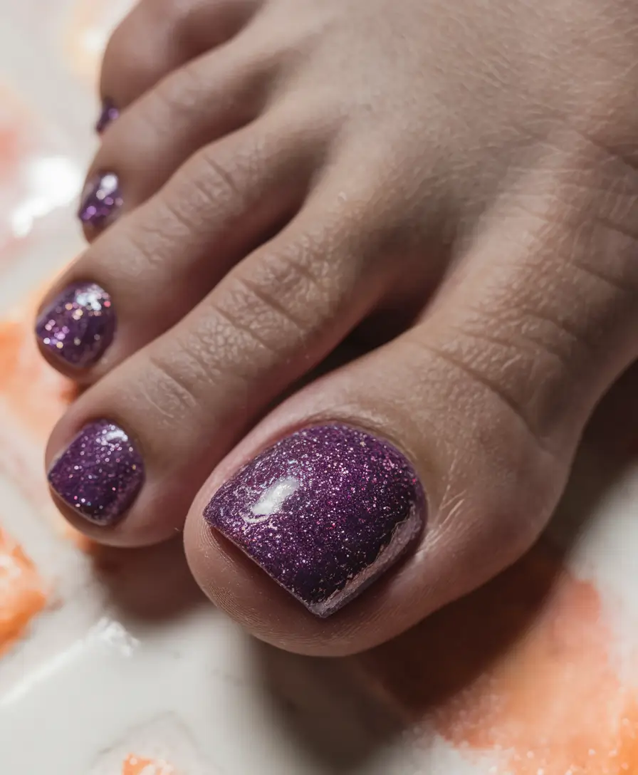 Fall 2025 Pedicure Colors Plum Stardust
