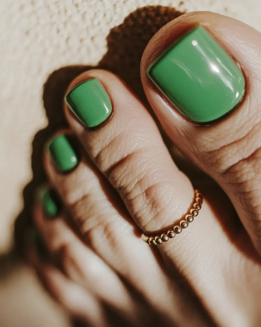 Fall 2025 Pedicure Colors Vivid Green Gloss
