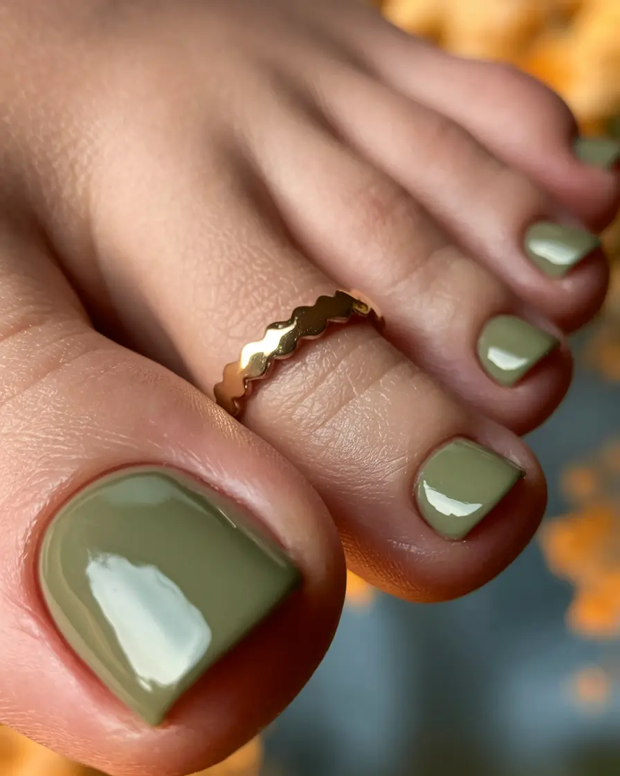 Fall 2025 Pedicure Colors Sage Green Serenity