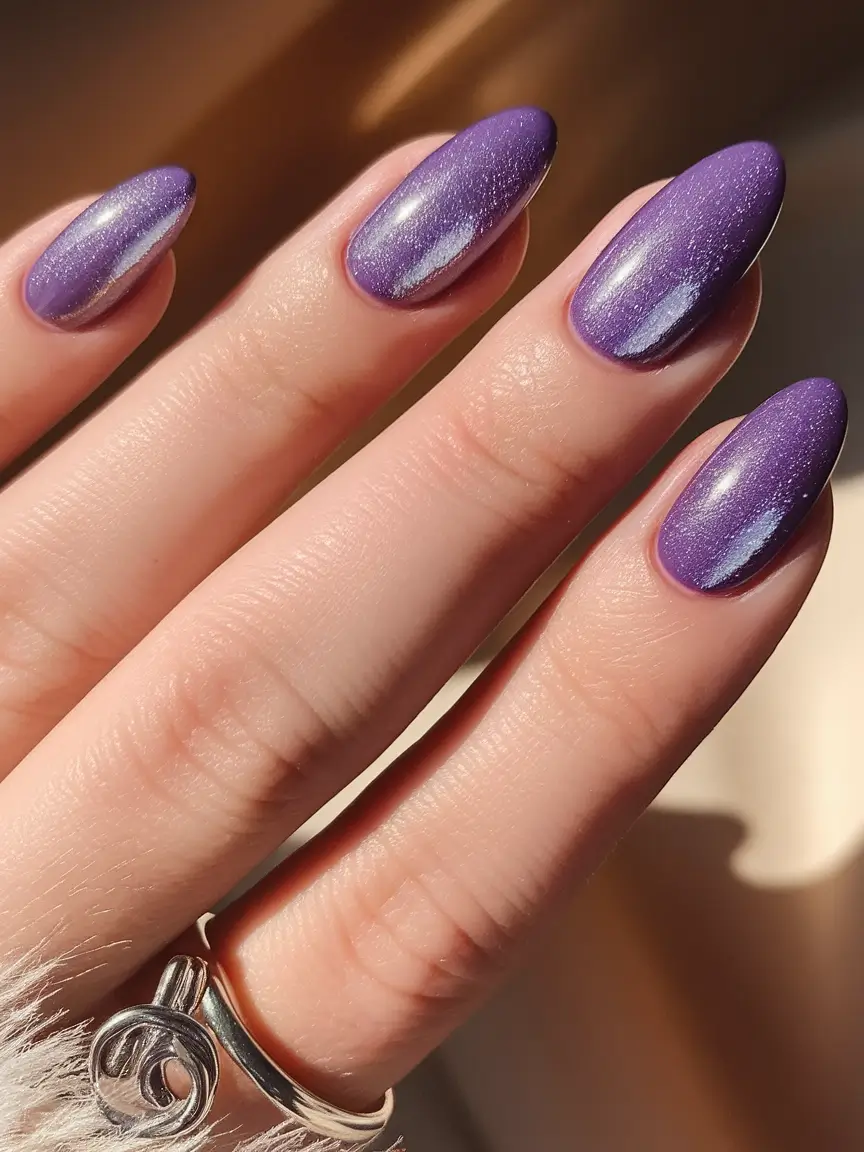 Fall 2025 Round Nail Designs Violet Twilight Magic