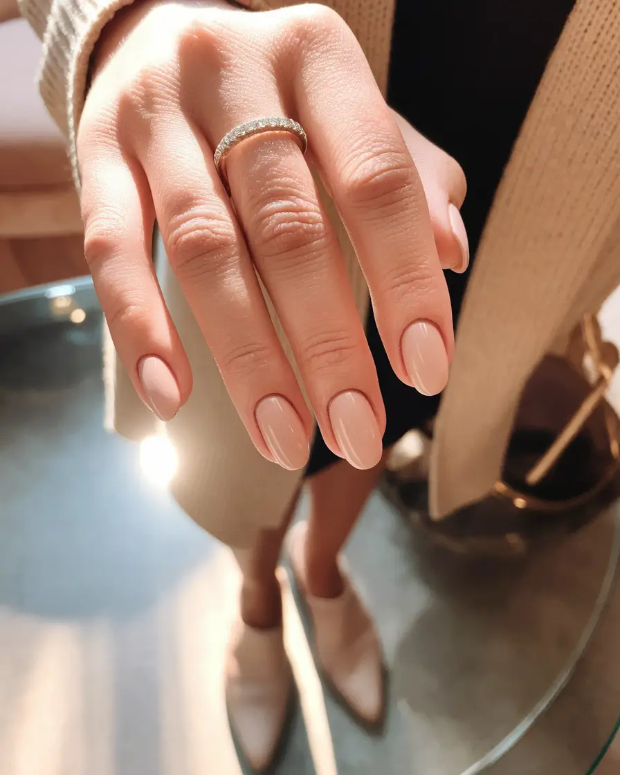 Fall 2025 Round Nail Designs Soft Nude for Everyday Chic