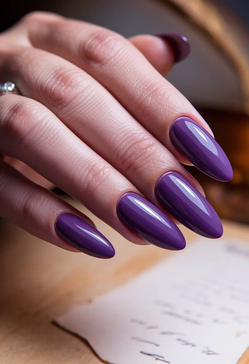 Fall 2025 Season Nail Inspiration Glossy Violet That Turns Heads
