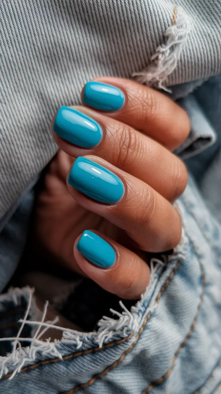 Fall 2025 Season Nail Inspiration Sky Blue Denim Energy