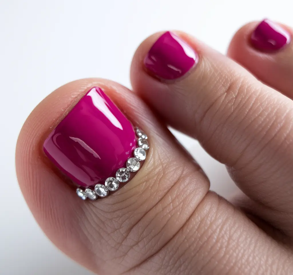 fall toe nail designs</p> <h2>Berry Chic with Rhinestone Edge</h2> <p>