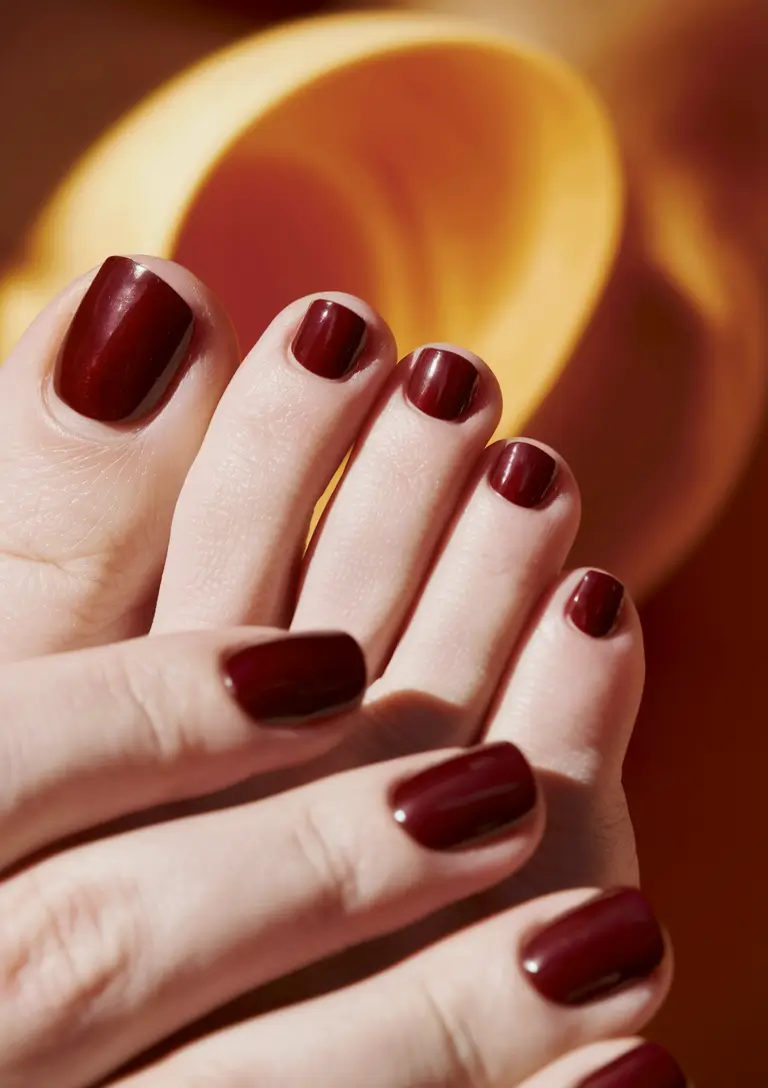 fall toe nail designs</p> <h2>Cozy Cabernet Coordination</h2> <p>