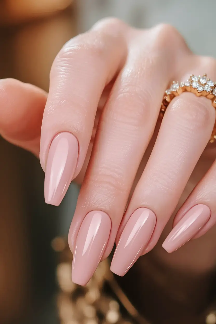 Fall Coffin Nail Designs 2025 Soft Beige for the Minimal Girlies