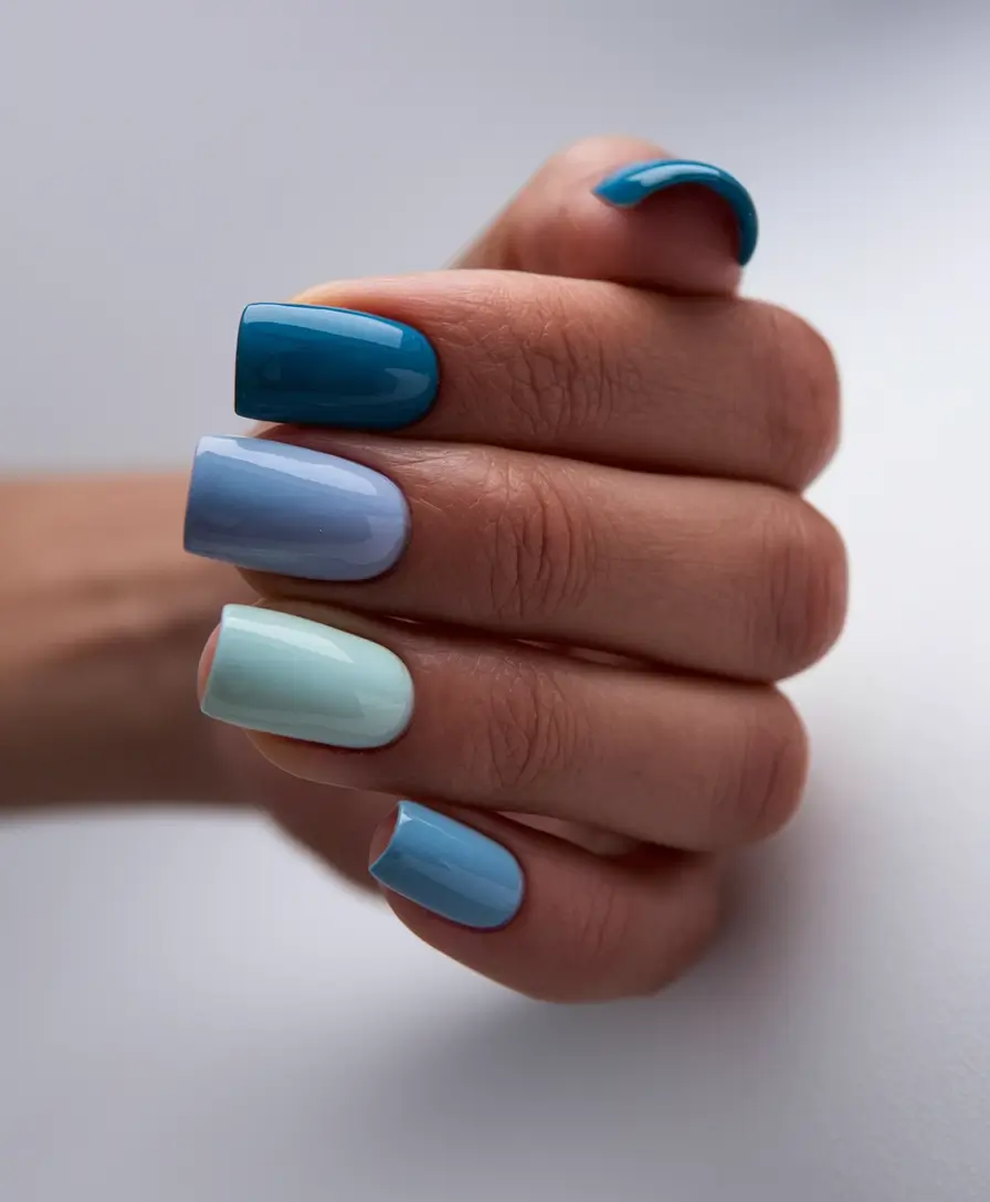 Fall Nail Colors 2025: Ideas for Women Over 50 Ocean-Inspired Blue Gradient