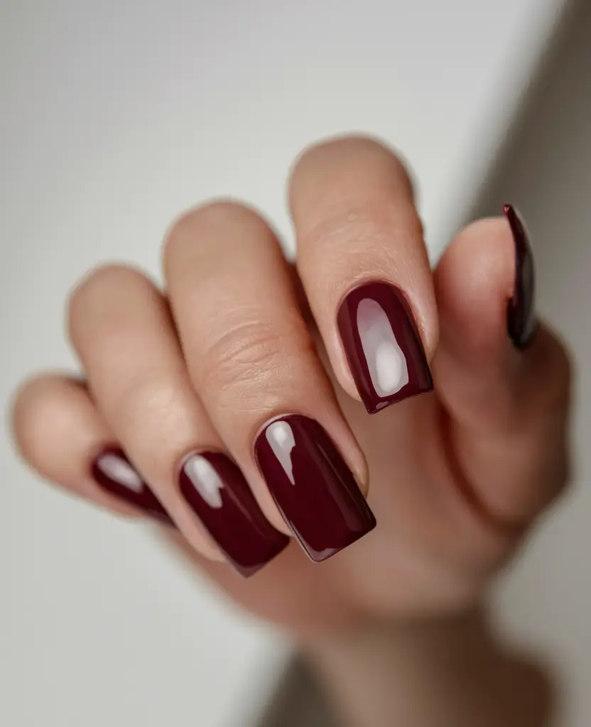 Fall Nail Colors 2025: Ideas for Women Over 50 Classic Burgundy Sophistication