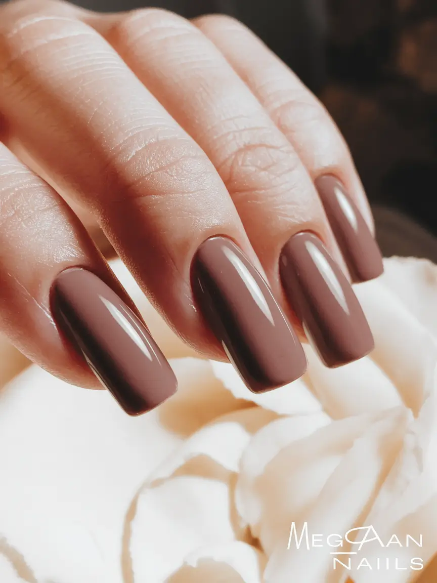 Fall Nail Colors 2025: Ideas for Women Over 50 Earthy Cocoa Brown