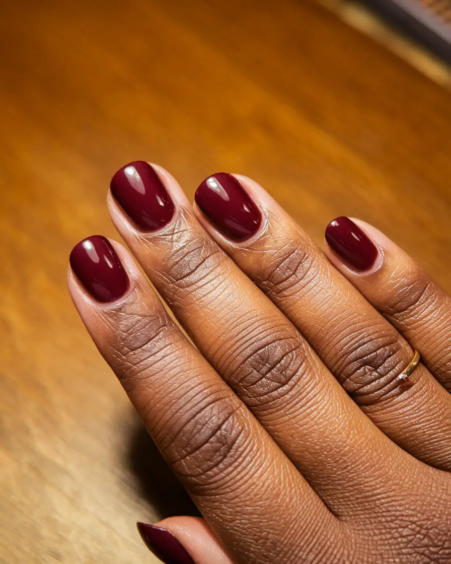 Fall Nail Colors for Dark Skin - 2025 Trends Classic Burgundy Elegance