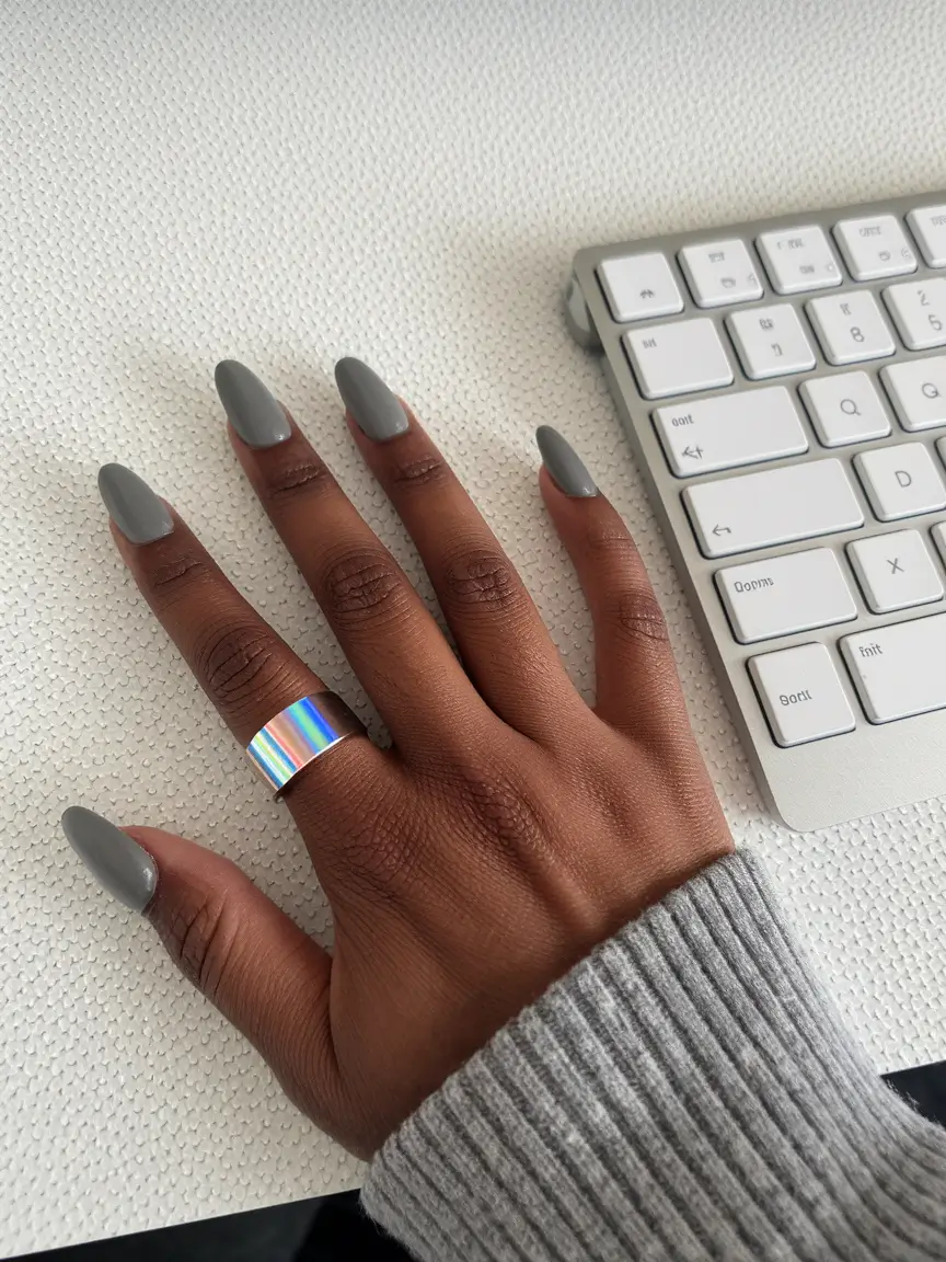 Fall Nail Colors for Dark Skin - 2025 Trends Modern Matte Grey