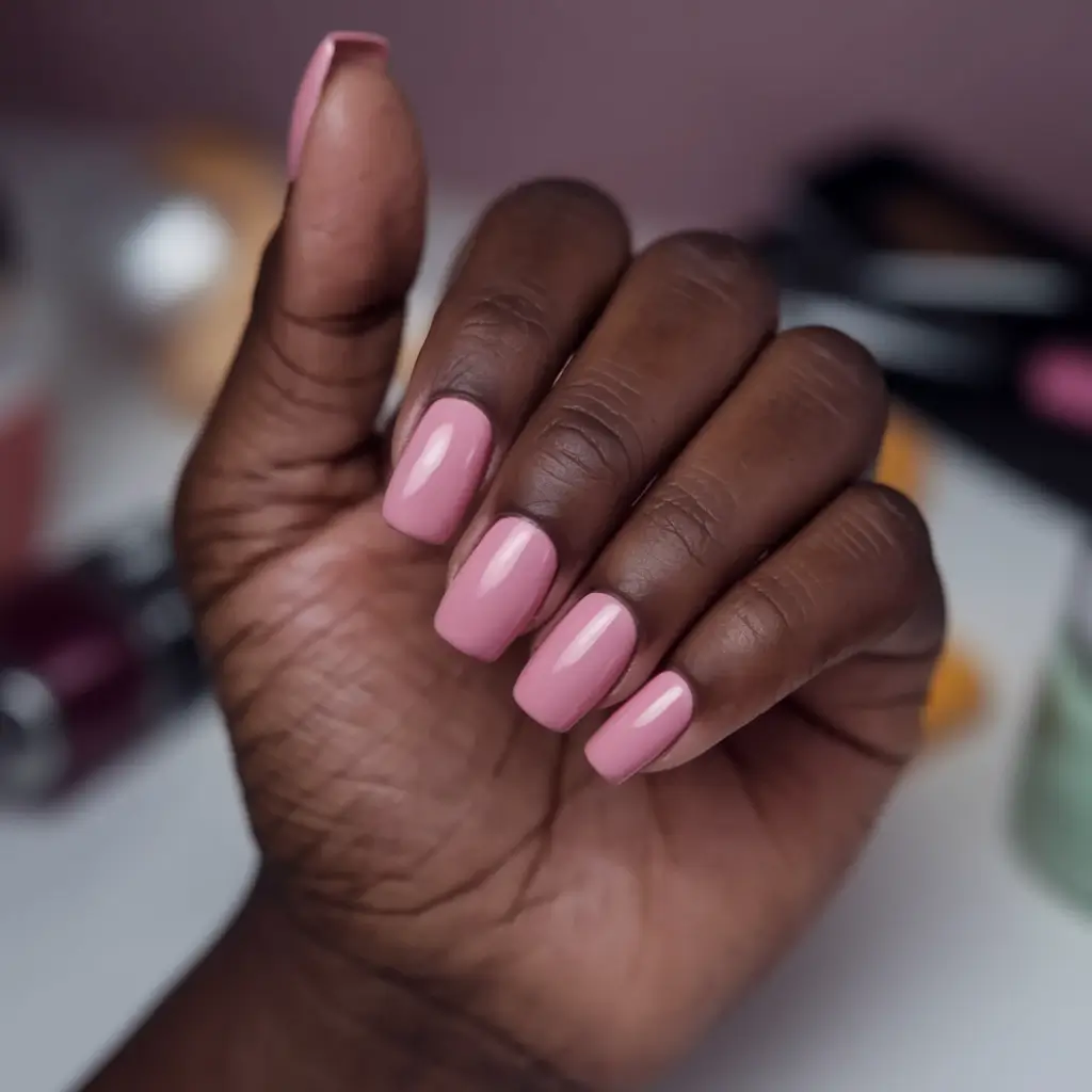 Fall Nail Colors for Dark Skin - 2025 Trends Soft Rosewood Pink