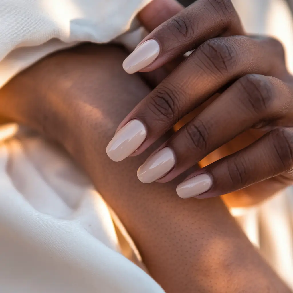 Fall Nail Colors for Dark Skin - 2025 Trends Vanilla Cream Minimalism