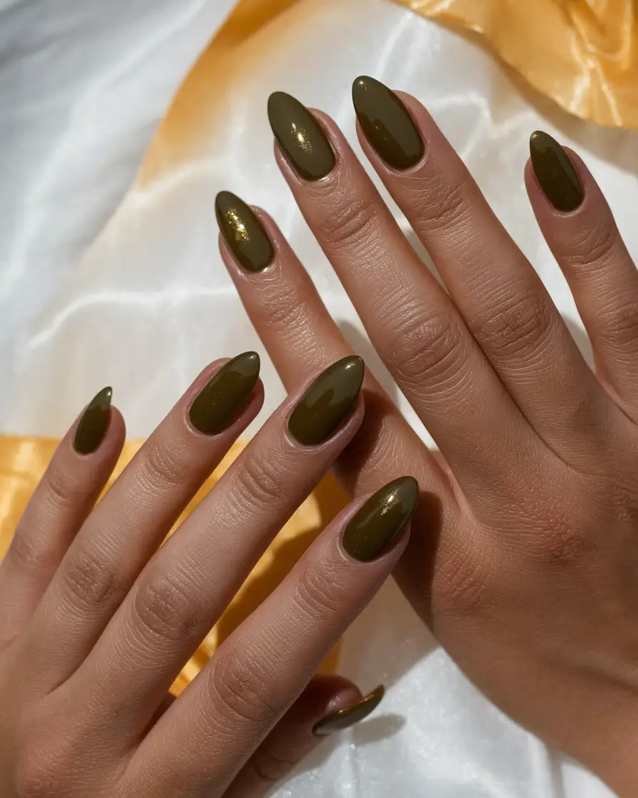Fall Nail Colors for Dark Skin - 2025 Trends Olive Gold Whisper