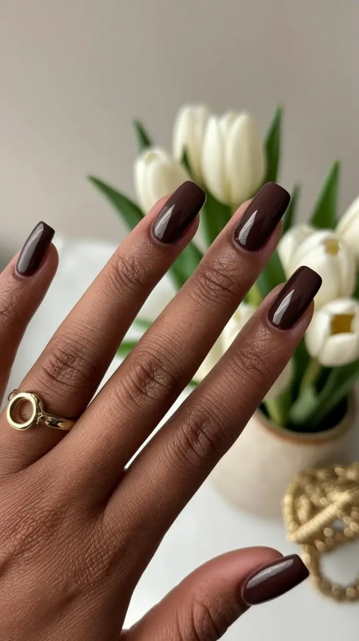 Fall Nail Colors for Dark Skin - 2025 Trends Deep Mocha Sophistication