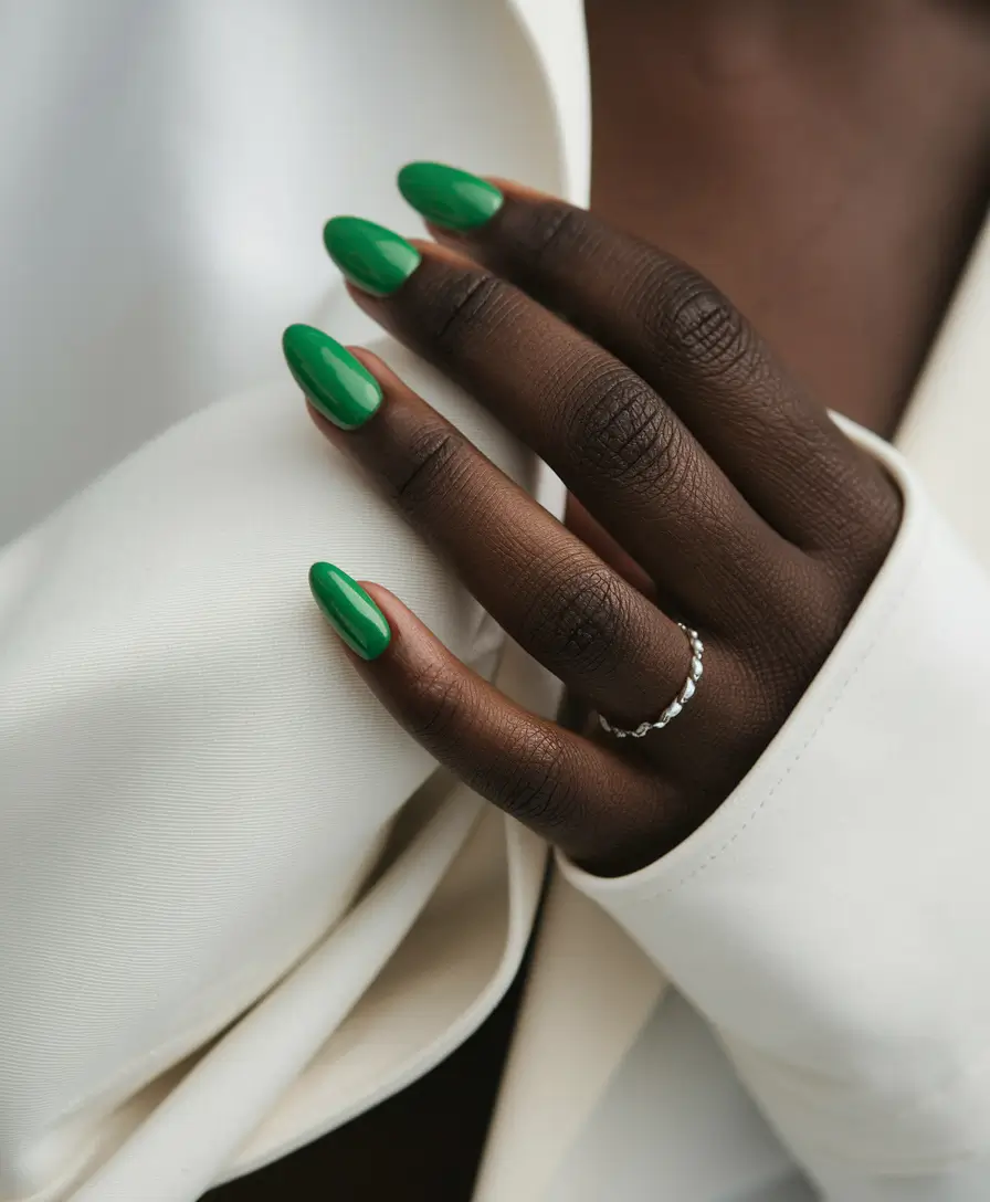 Fall Nail Colors for Dark Skin - 2025 Trends Vivid Emerald Energy