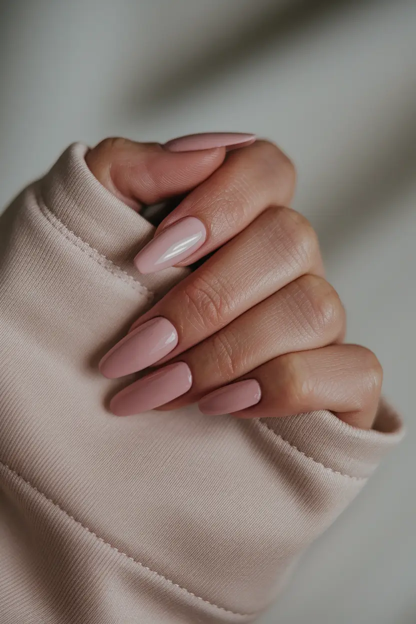 Fall Wedding Nail Designs 2025 Soft Mauve Almond Minimalism