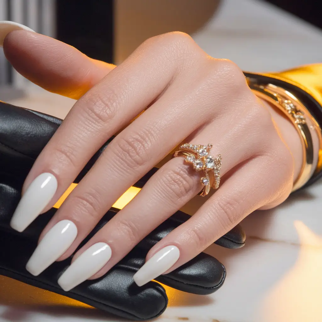 Fall Wedding Nail Designs 2025 Classic Milky White Perfection