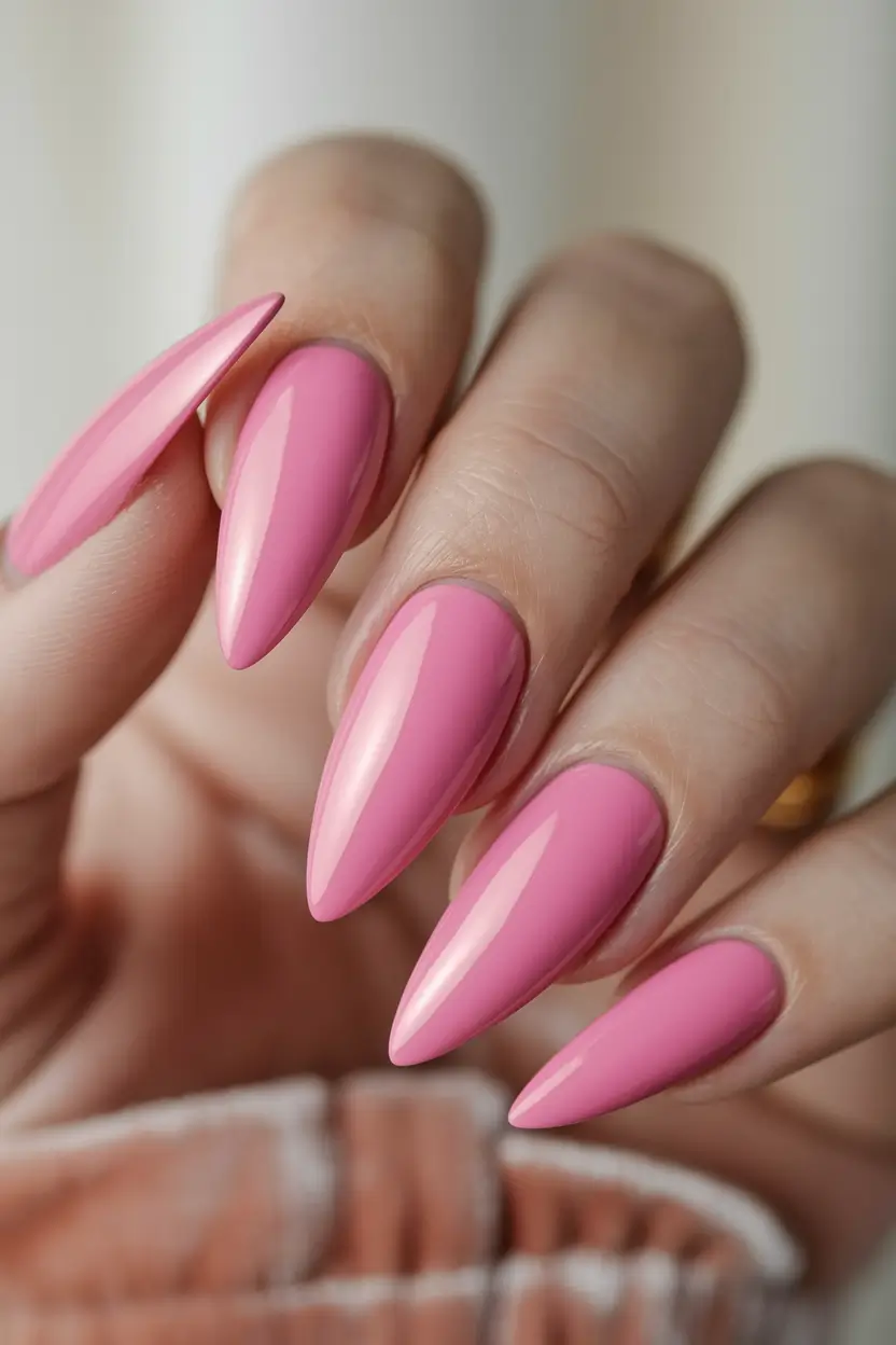Fall Wedding Nail Designs 2025 Playful Pink Almond Glam