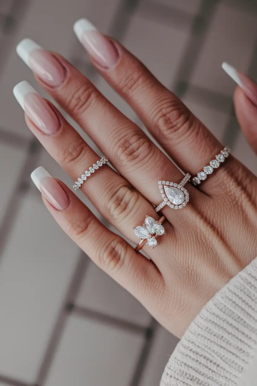 Fall Ballerina-Shaped Nail Ideas 2025 French Fade Elegance