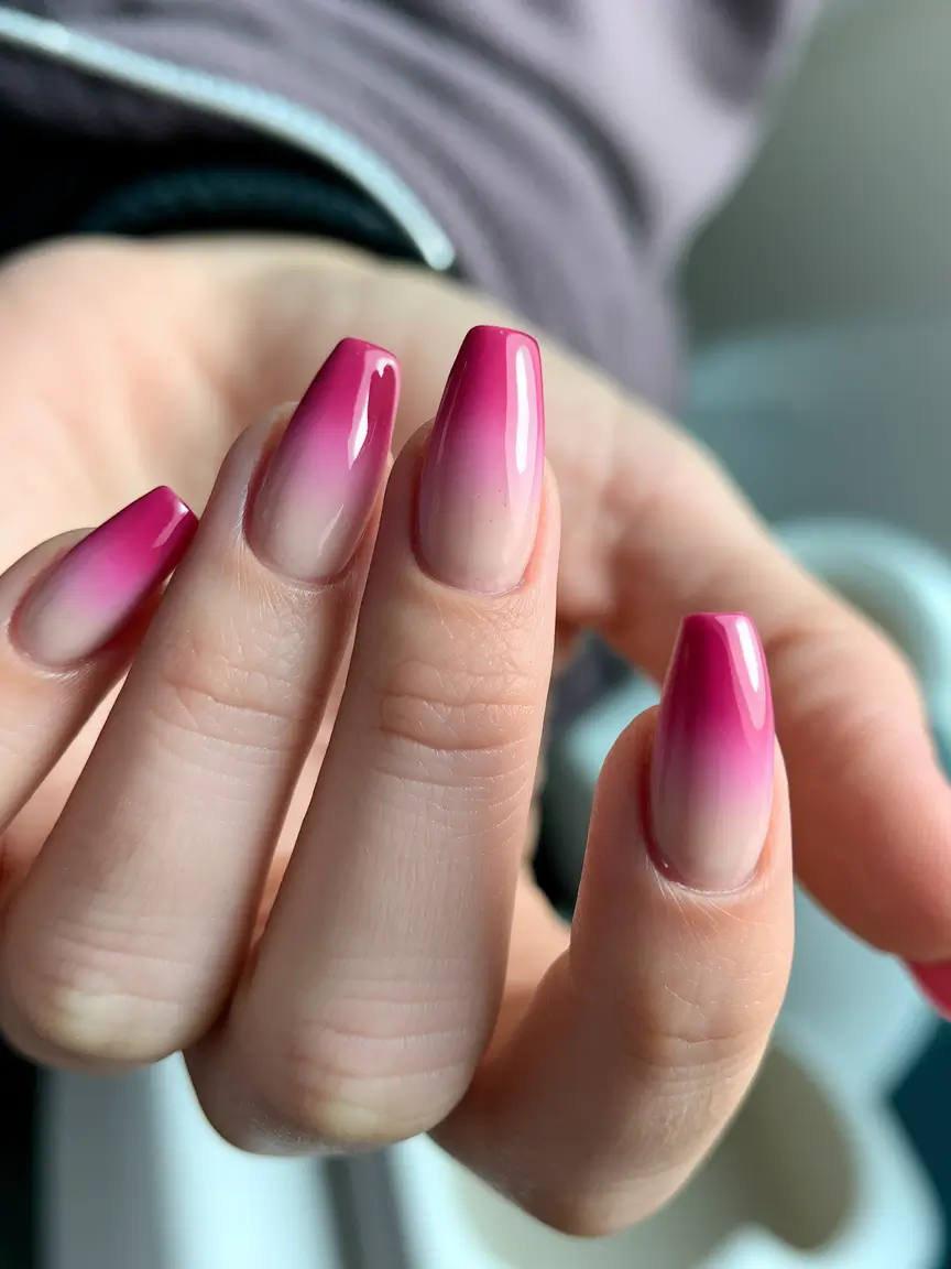 Fall Ballerina-Shaped Nail Ideas 2025 Berry Ombre Perfection