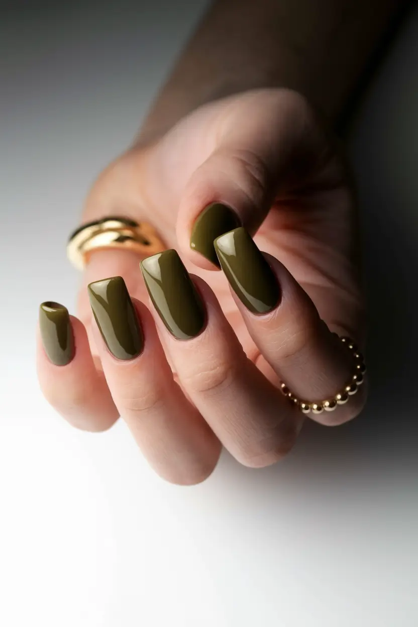 Fall Ballerina-Shaped Nail Ideas 2025 Olive Luxe Ballerina