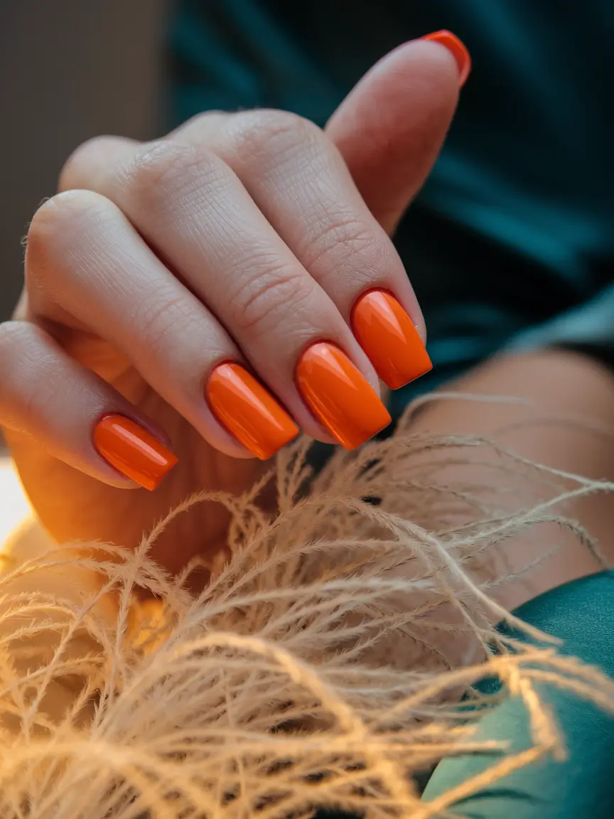 Modern Fall Manicure Ideas 2025 Bold Tangerine Energy