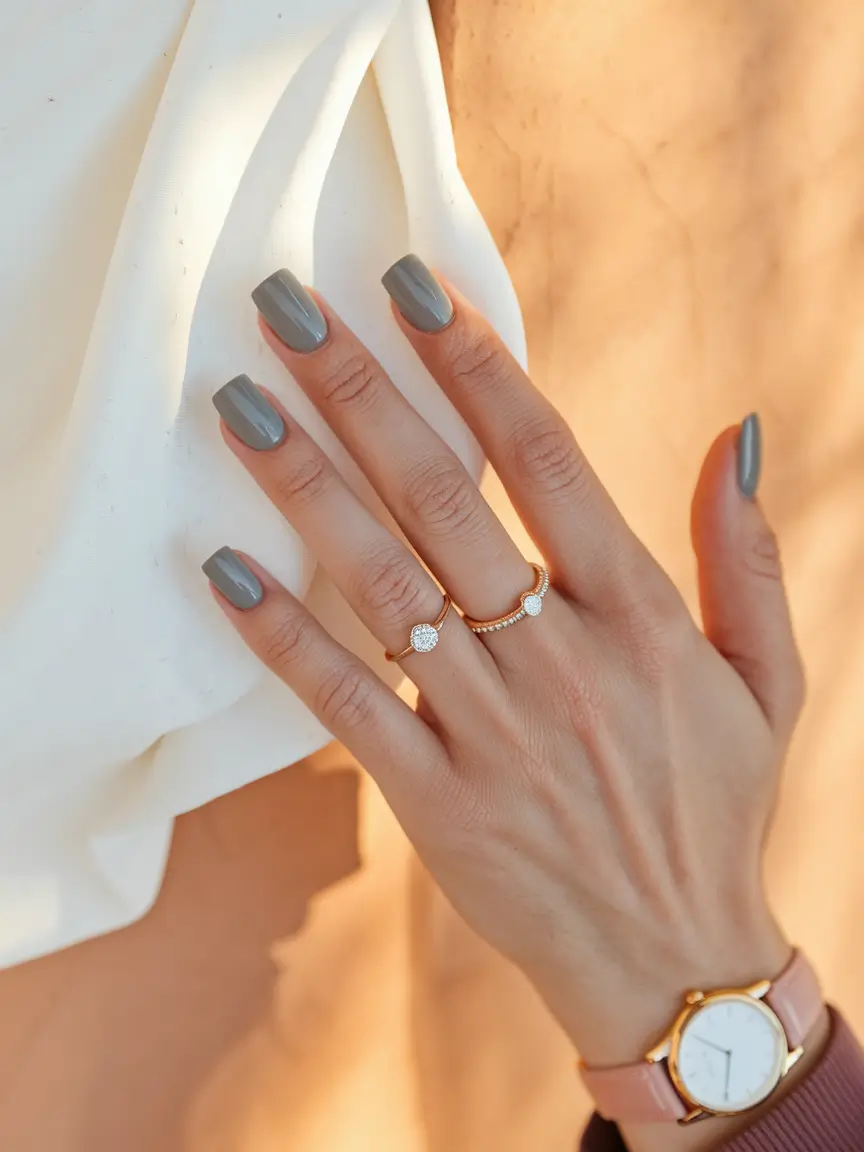 Modern Fall Manicure Ideas 2025 Urban Charcoal Chic