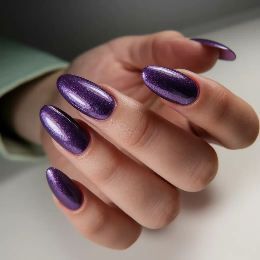 Nail Color Ideas for Women Over 60 - Fall 2025 Elegant Amethyst Shine