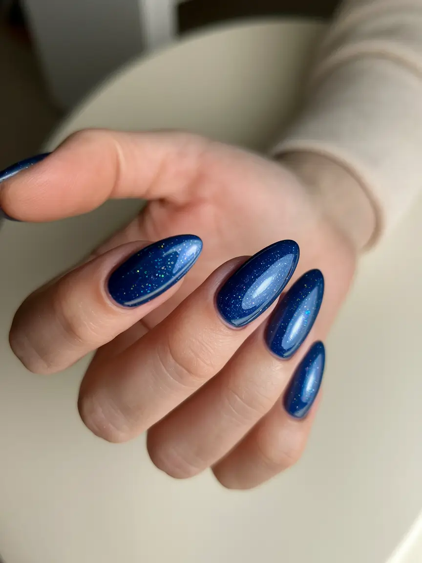 Nail Color Ideas for Women Over 60 - Fall 2025 Starry Midnight Blue
