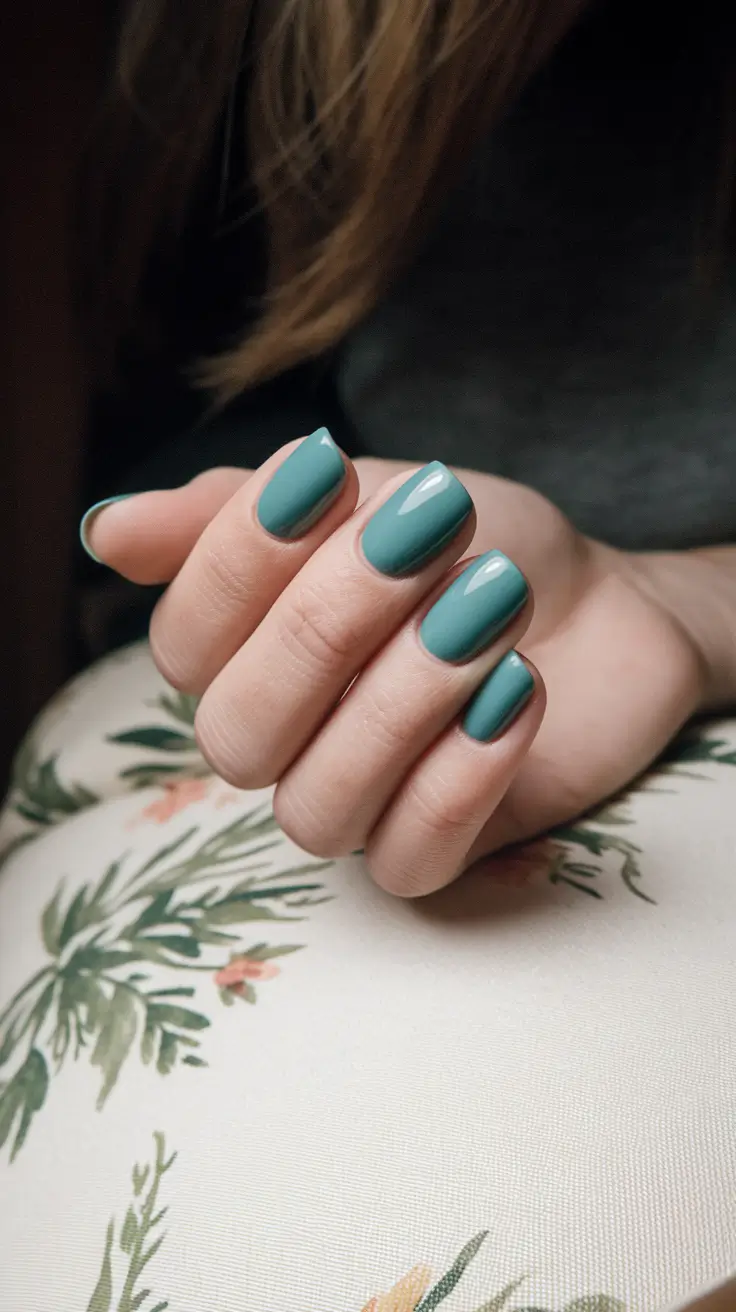 Nail Color Ideas for Women Over 60 - Fall 2025 Teal Green Sophistication