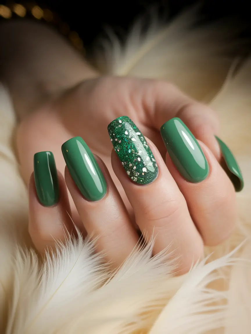 Nail Color Ideas for Women Over 60 - Fall 2025 Emerald Green Glam