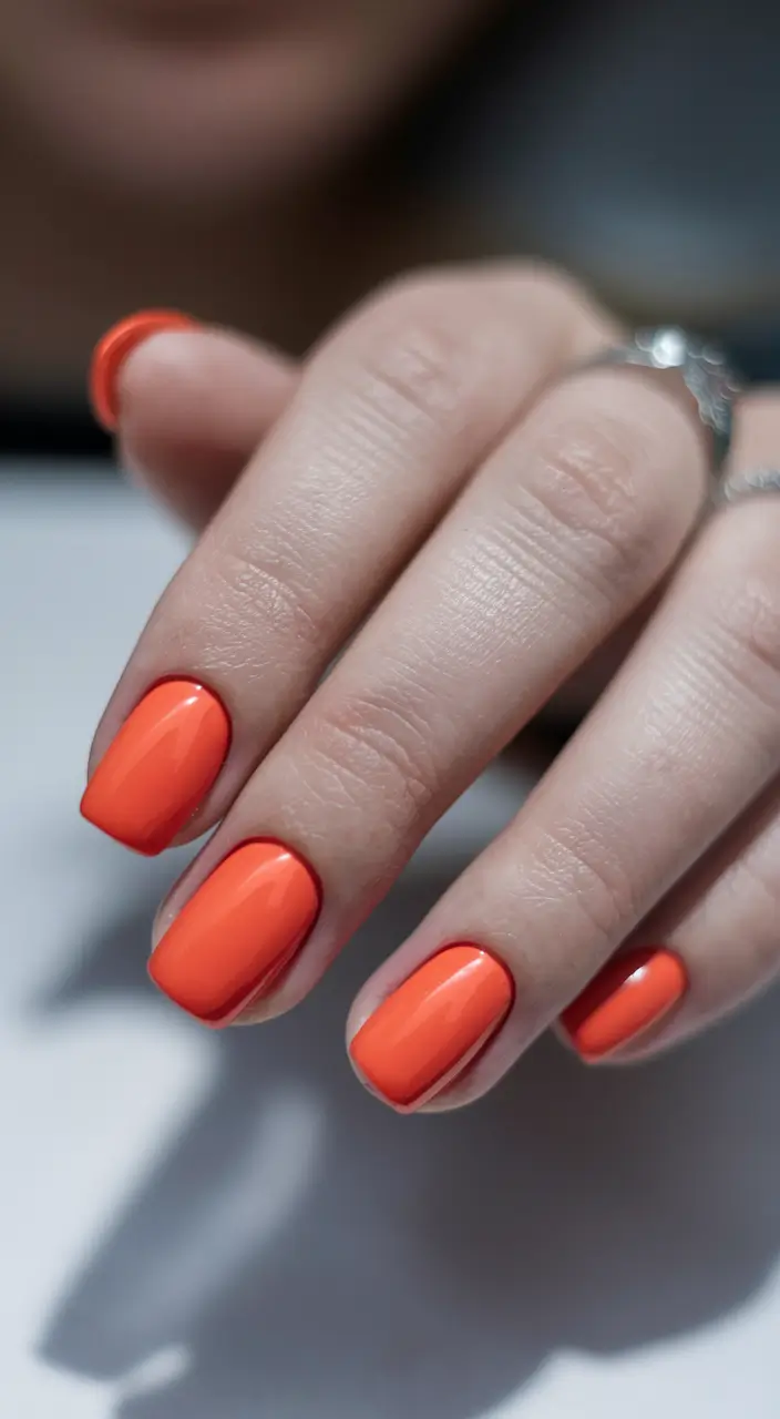 Nail Color Ideas for Women Over 60 - Fall 2025 Vibrant Pumpkin Orange
