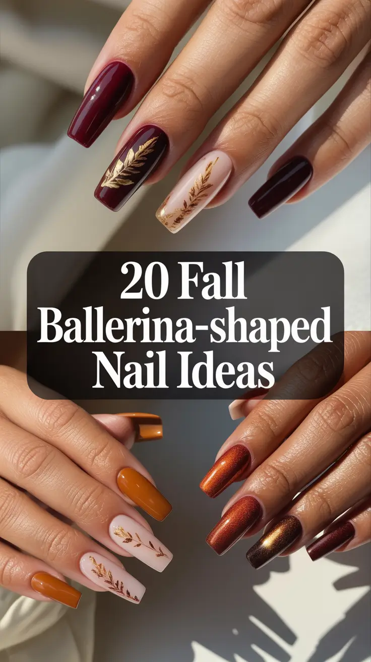 Fall Ballerina-Shaped Nail Ideas 2025 – Stunning Short & Long Seasonal Designs