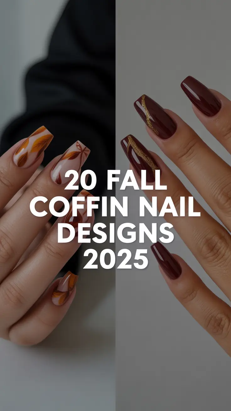 Fall Coffin Nail Designs 2025: Trendy Ideas Burgundy, Simple & Stunning