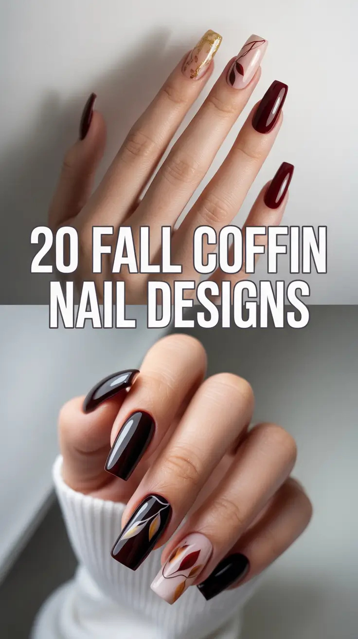 Fall Coffin Nail Designs 2025: Trendy Ideas Burgundy, Simple & Stunning