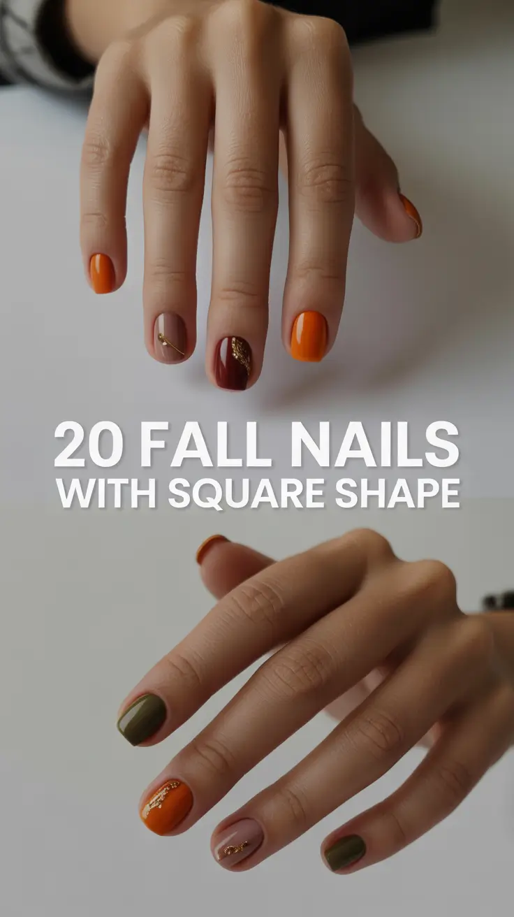 Fall Nails 2025 with Square Shape – Trendy Designs and Inspo for Autumn
