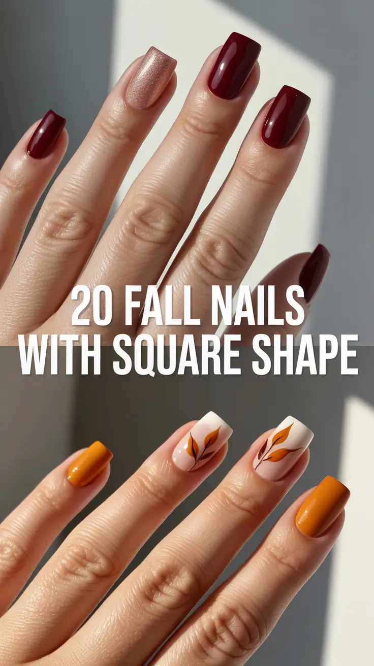 Fall Nails 2025 with Square Shape – Trendy Designs and Inspo for Autumn