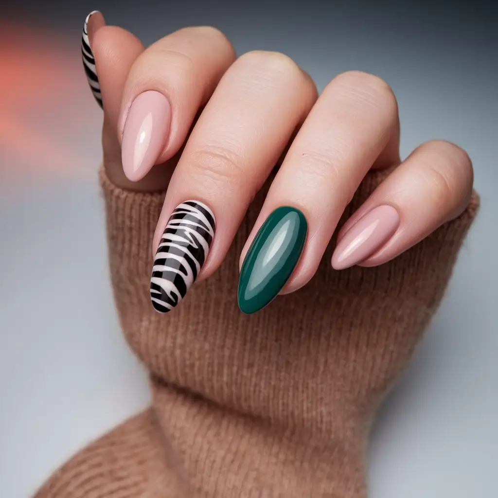 Short and Long Fall Acrylic Nails Ideas 2025 Muted Safari Meets Glossy Jungle
