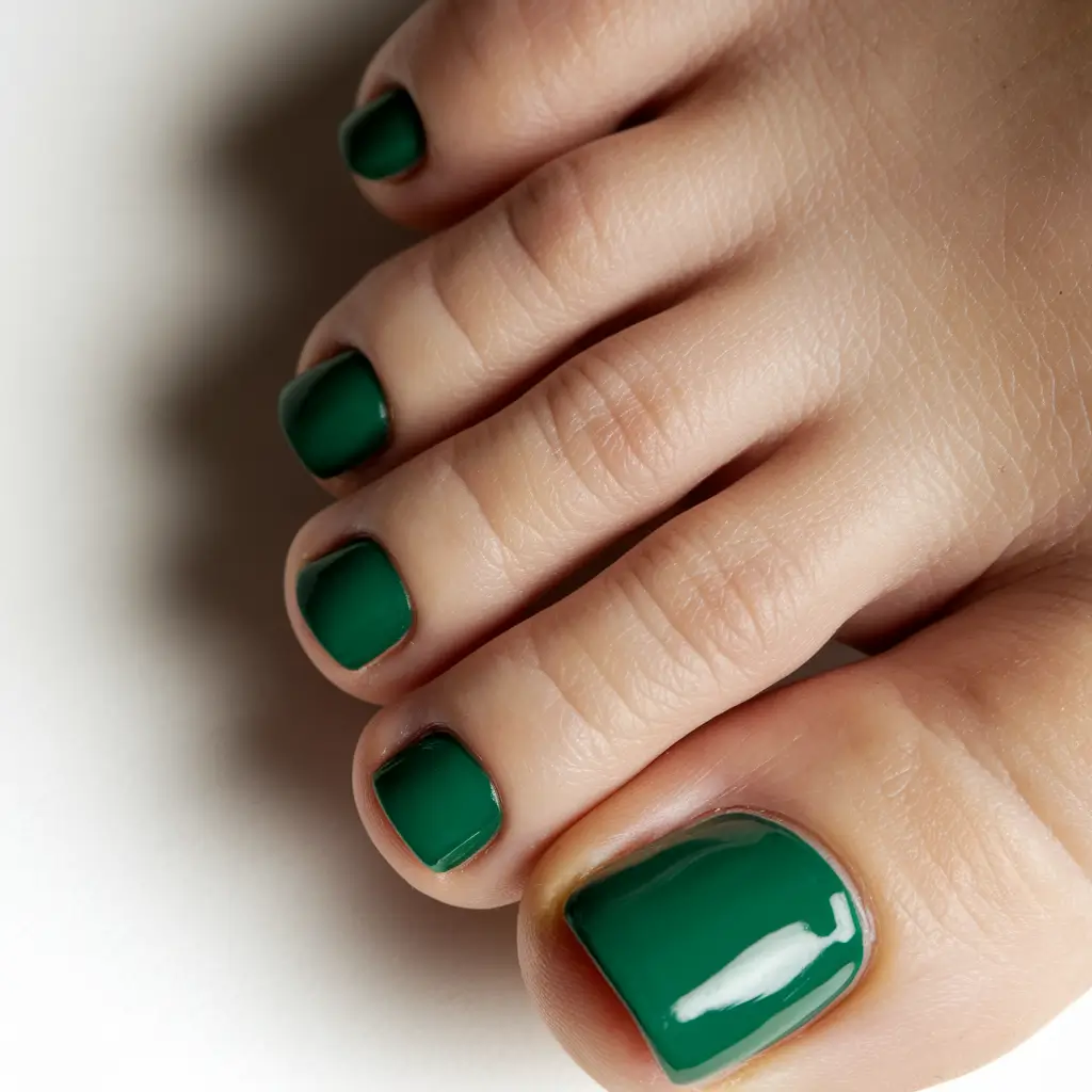 Stylish Fall Toe Nail Colors 2025 Forest Matte Revival