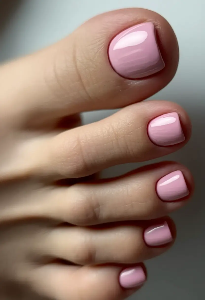 Stylish Fall Toe Nail Colors 2025 Soft Rose Simplicity