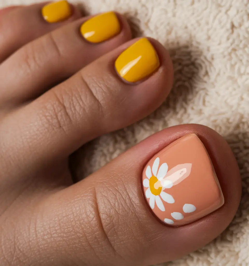 Stylish Fall Toe Nail Colors 2025 Sunflower Meets Spice
