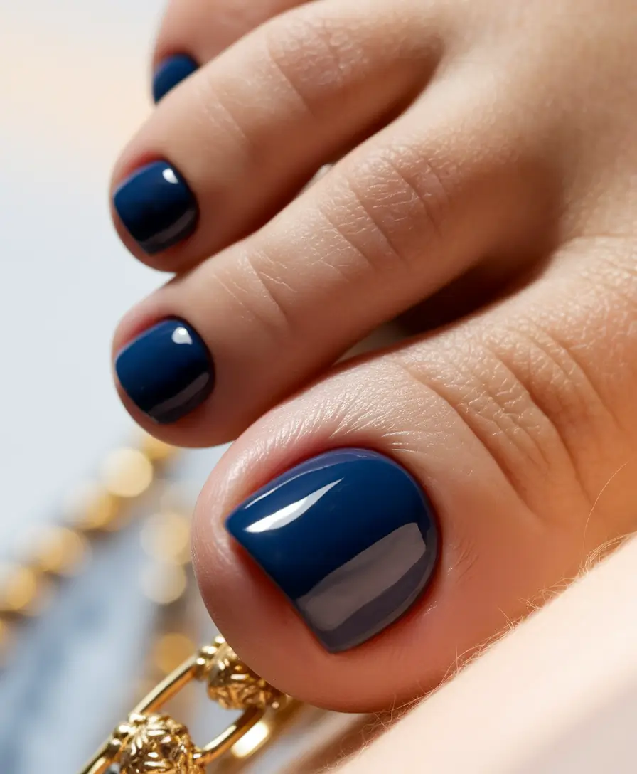 Stylish Fall Toe Nail Colors 2025 Moody Sapphire